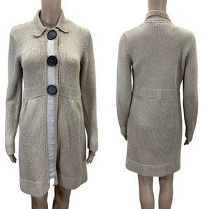 Boden Long Cotton Knit Button-up Sweater / Cardigan